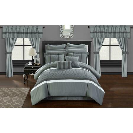 LUXURY BEDDING Dinah Grey Comforter Set, Queen CS2885-US